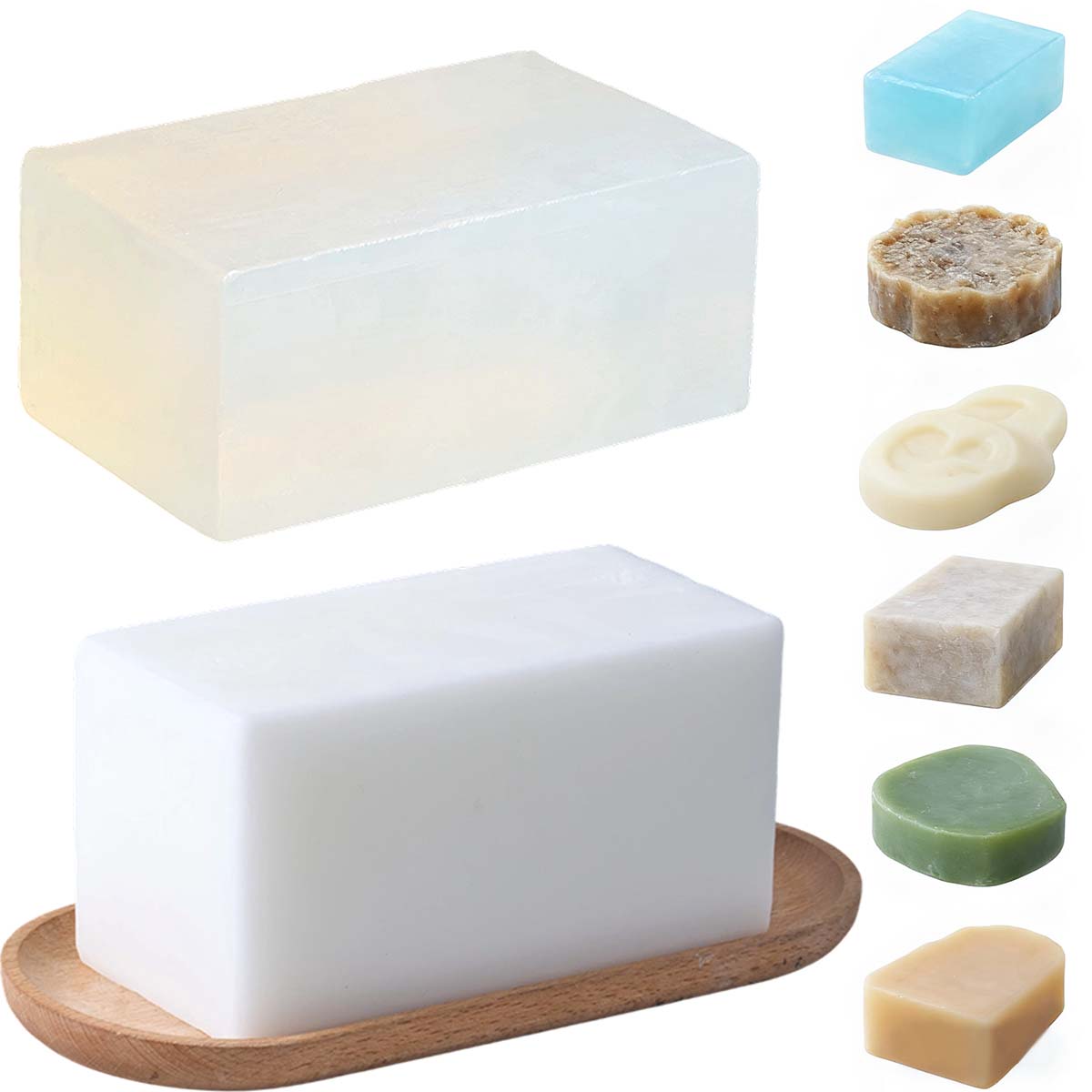 Soap Making Glycerin - Base de sabão branco transparente 1000g,